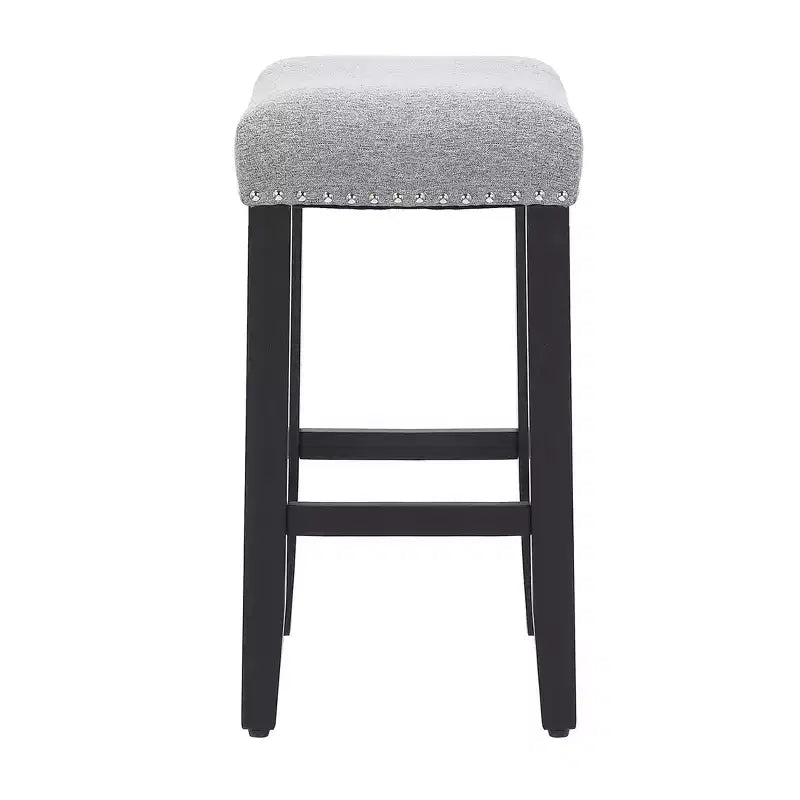 WestinTrends Tabouret de bar à selle rembourré (lot de 2), noir/gris