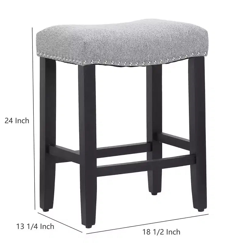 WestinTrends Tabouret de bar à selle rembourré (lot de 2), noir/gris