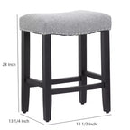 WestinTrends Tabouret de bar à selle rembourré (lot de 2), noir/gris