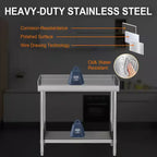Table de travail en acier inoxydable