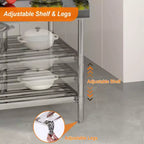 Table de travail en acier inoxydable