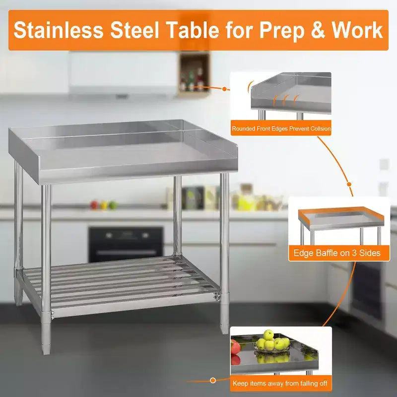 Table de travail en acier inoxydable