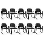 Costway Waiting Room Chair Set of 2/4 Upholstered Guest Conference Chair with Armrest Black