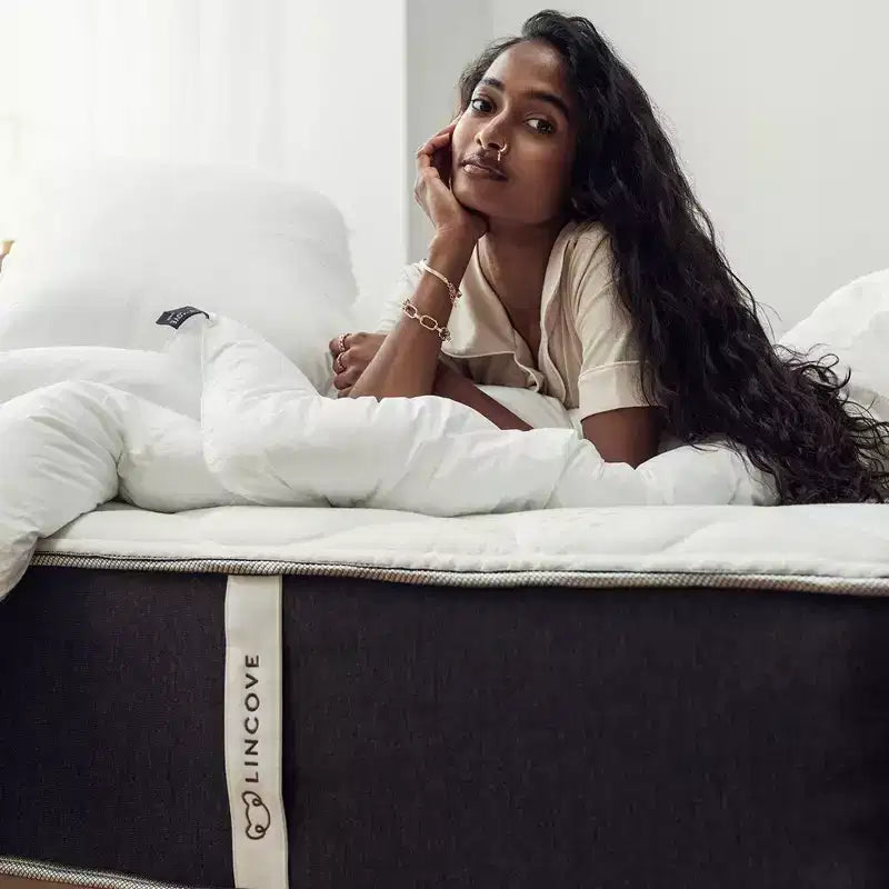 Matelas hybride à ressorts et à mémoire de forme Lincove 12 pouces - Matelas mi-ferme certifié CertiPUR-US - Soutien adaptatif, soulagement de la pression - Fabriqué aux États-Unis