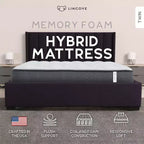 Matelas hybride à ressorts et à mémoire de forme Lincove 12 pouces - Matelas mi-ferme certifié CertiPUR-US - Soutien adaptatif, soulagement de la pression - Fabriqué aux États-Unis
