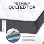 Matelas hybride à ressorts et à mémoire de forme Lincove 12 pouces - Matelas mi-ferme certifié CertiPUR-US - Soutien adaptatif, soulagement de la pression - Fabriqué aux États-Unis