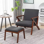 Breighton Home Take a Seat Cliff Mid-Century Modern Accent Lounge Armchair with Ottoman