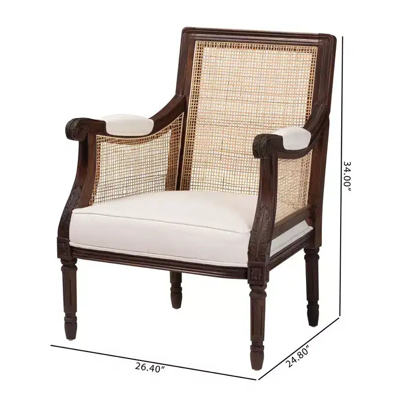 Fauteuil d'appoint Desmond en tissu et bois bali & pari