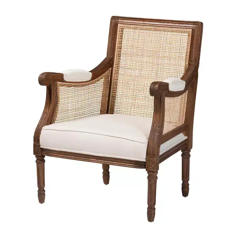 Fauteuil d'appoint Desmond en tissu et bois bali & pari