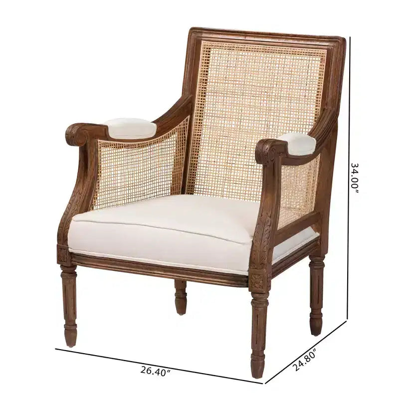 Fauteuil d'appoint Desmond en tissu et bois bali & pari