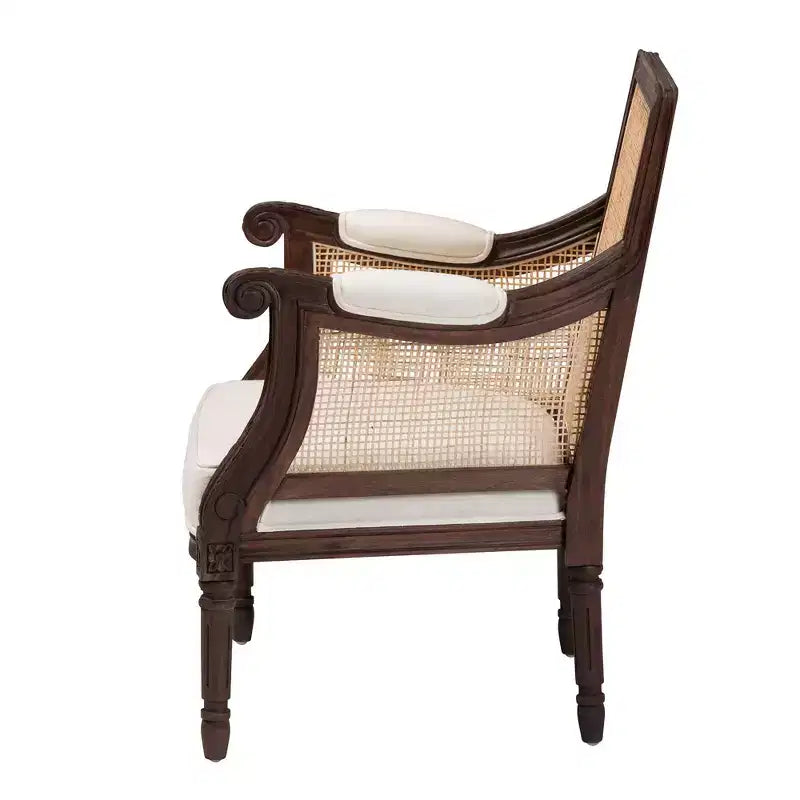 Fauteuil d'appoint Desmond en tissu et bois bali & pari