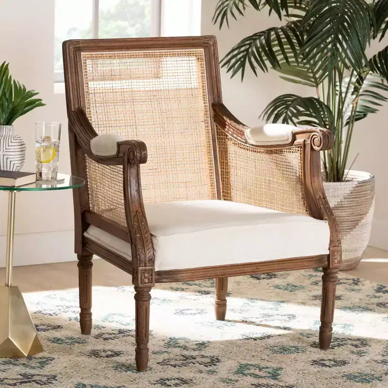 Fauteuil d'appoint Desmond en tissu et bois bali & pari