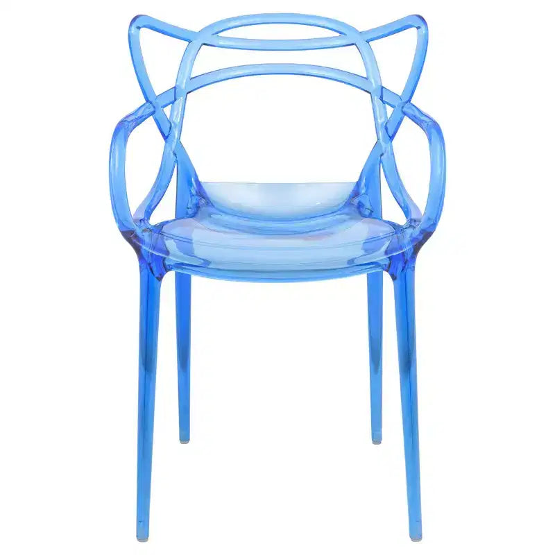 Chaise de salle à manger moderne LeisureMod Milan en acrylique – Design filaire élégant avec pieds en métal, chaise durable, empilable et légère pour cuisine, salle à manger