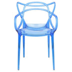 Chaise de salle à manger moderne LeisureMod Milan en acrylique – Design filaire élégant avec pieds en métal, chaise durable, empilable et légère pour cuisine, salle à manger
