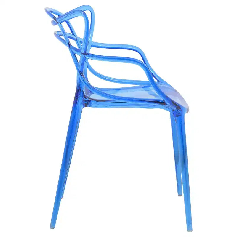 Chaise de salle à manger moderne LeisureMod Milan en acrylique – Design filaire élégant avec pieds en métal, chaise durable, empilable et légère pour cuisine, salle à manger