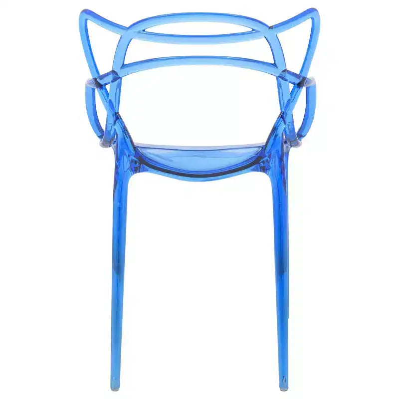 Chaise de salle à manger moderne LeisureMod Milan en acrylique – Design filaire élégant avec pieds en métal, chaise durable, empilable et légère pour cuisine, salle à manger