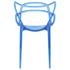 Chaise de salle à manger moderne LeisureMod Milan en acrylique – Design filaire élégant avec pieds en métal, chaise durable, empilable et légère pour cuisine, salle à manger