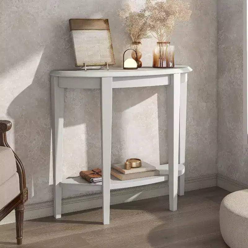 Console en demi-lune de transition 36" Heartrhythm avec étagère - Boutique 24h/24, 7j/7 à domicile