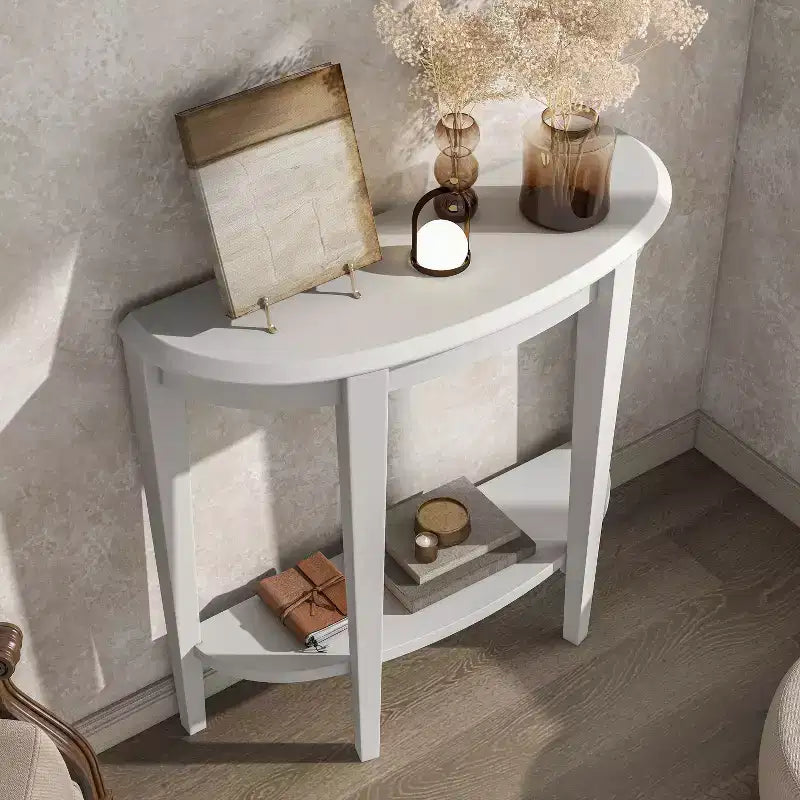 Console en demi-lune de transition 36" Heartrhythm avec étagère - Boutique 24h/24, 7j/7 à domicile