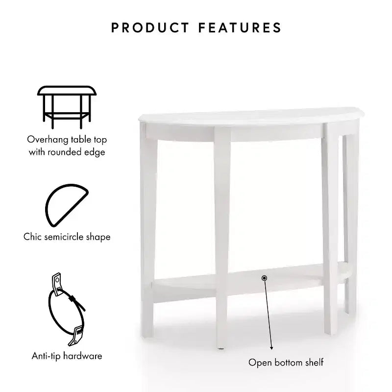 Console en demi-lune de transition 36" Heartrhythm avec étagère - Boutique 24h/24, 7j/7 à domicile