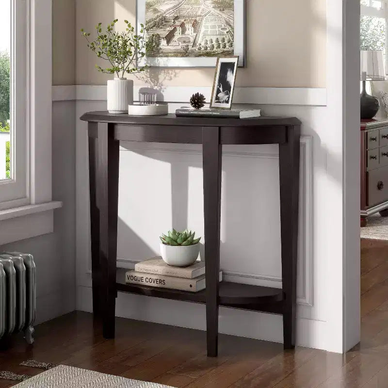 Console en demi-lune de transition 36" Heartrhythm avec étagère - Boutique 24h/24, 7j/7 à domicile