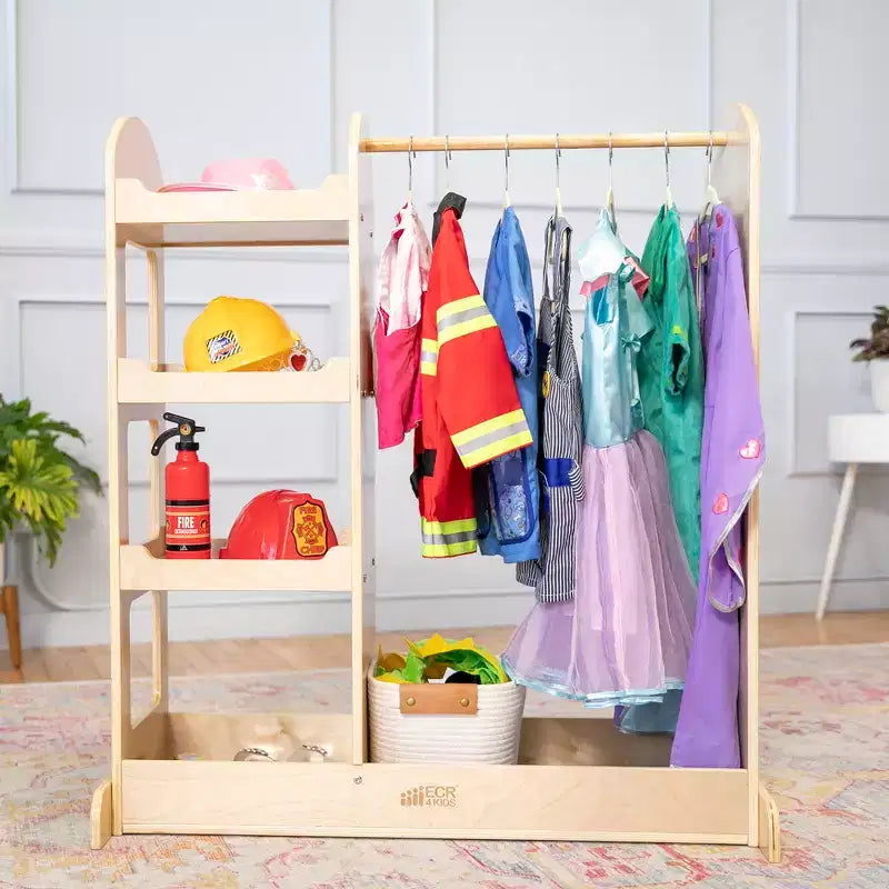 Centre de déguisement ECR4Kids avec miroir, Organisateur de costumes, Meuble Montessori
