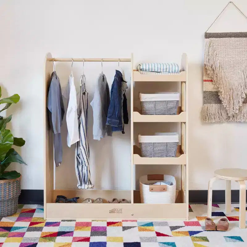 Centre de déguisement ECR4Kids avec miroir, Organisateur de costumes, Meuble Montessori