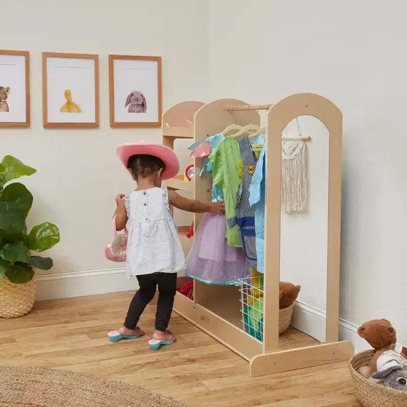 Centre de déguisement ECR4Kids avec miroir, Organisateur de costumes, Meuble Montessori