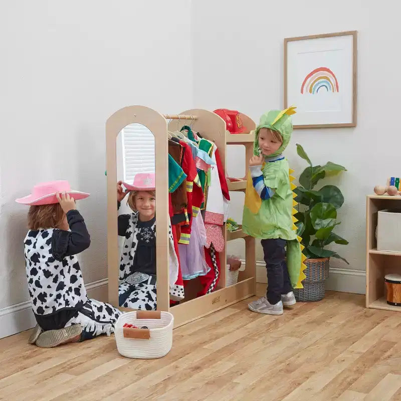Centre de déguisement ECR4Kids avec miroir, Organisateur de costumes, Meuble Montessori