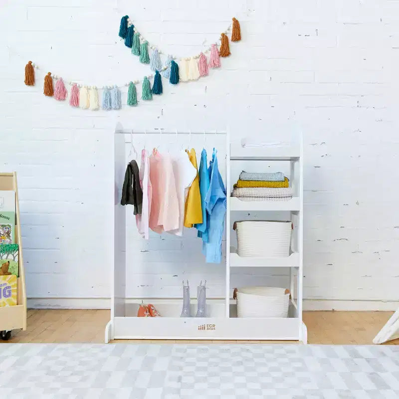 Centre de déguisement ECR4Kids avec miroir, Organisateur de costumes, Meuble Montessori