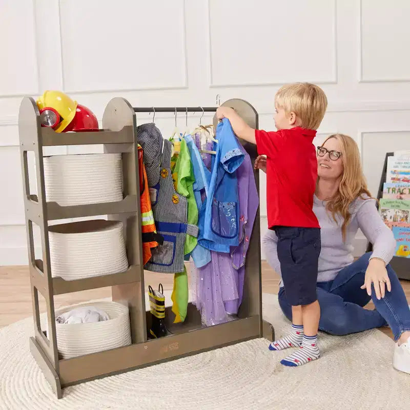 Centre de déguisement ECR4Kids avec miroir, Organisateur de costumes, Meuble Montessori