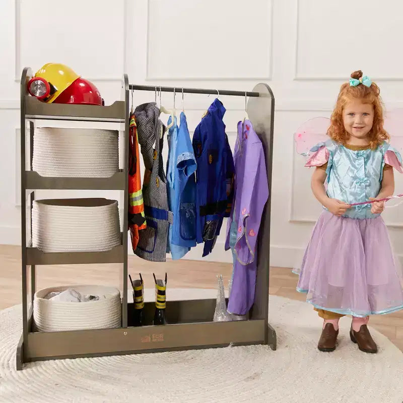Centre de déguisement ECR4Kids avec miroir, Organisateur de costumes, Meuble Montessori