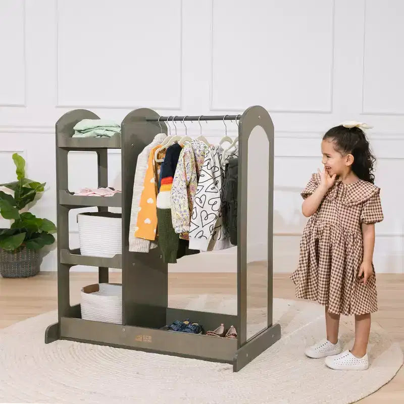 Centre de déguisement ECR4Kids avec miroir, Organisateur de costumes, Meuble Montessori