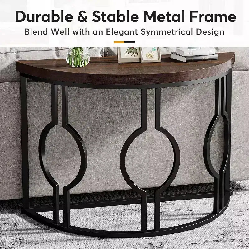 Tribesigns Table console demi-lune de 43 pouces