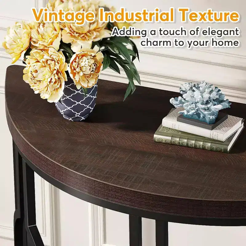 Tribesigns Table console demi-lune de 43 pouces