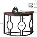 Tribesigns Table console demi-lune de 43 pouces