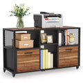 Tribesigns 2 Drawer Wood File Cabinet, Mobile Lateral Filing Cabine with Storage Shelves