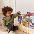 Présentoir à livres pour tout-petits en bois, orienté vers l'avant, ECR4Kids, étagère pour débutants