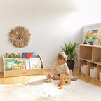 Présentoir à livres pour tout-petits en bois, orienté vers l'avant, ECR4Kids, étagère pour débutants
