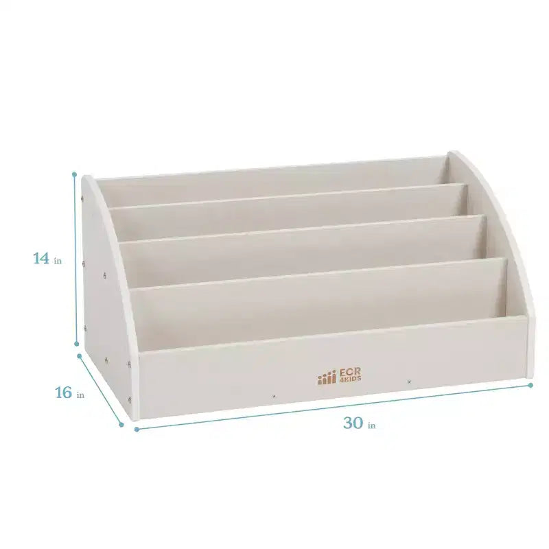 Présentoir à livres pour tout-petits en bois, orienté vers l'avant, ECR4Kids, étagère pour débutants