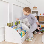Présentoir à livres pour tout-petits en bois, orienté vers l'avant, ECR4Kids, étagère pour débutants