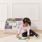 Présentoir à livres pour tout-petits en bois, orienté vers l'avant, ECR4Kids, étagère pour débutants