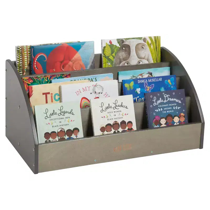 Présentoir à livres pour tout-petits en bois, orienté vers l'avant, ECR4Kids, étagère pour débutants