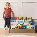 Présentoir à livres pour tout-petits en bois, orienté vers l'avant, ECR4Kids, étagère pour débutants