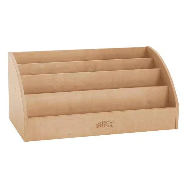 Présentoir à livres pour tout-petits en bois, orienté vers l'avant, ECR4Kids, étagère pour débutants