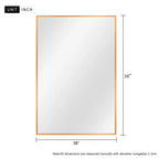 Miroir mural décoratif rectangulaire Dovelina à cadre métallique moderne