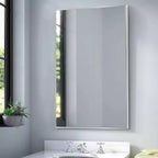 Miroir mural décoratif rectangulaire Dovelina à cadre métallique moderne