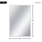Miroir mural décoratif rectangulaire Dovelina à cadre métallique moderne