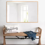 Miroir mural décoratif rectangulaire Dovelina à cadre métallique moderne