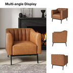 Chaise large en similicuir Carsten Industry 30 avec pied en métal|HULALA HOME-CAMEL